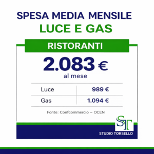 SPESA MEDIA MENSILE LUCE E GAS RISTORANTI