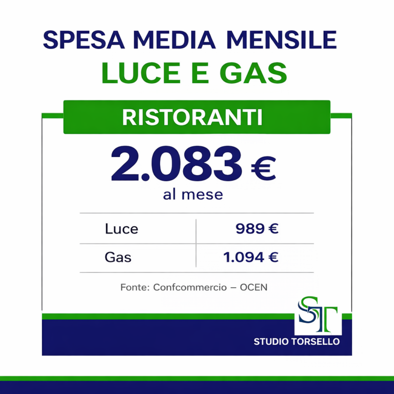 SPESA MEDIA MENSILE LUCE E GAS RISTORANTI